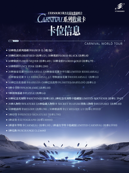 ETERSOURCE × ジェイ・チョウ 2025 「CARNIVAL 嘉年華」コンサートコレクションカード 【初回分完売】
